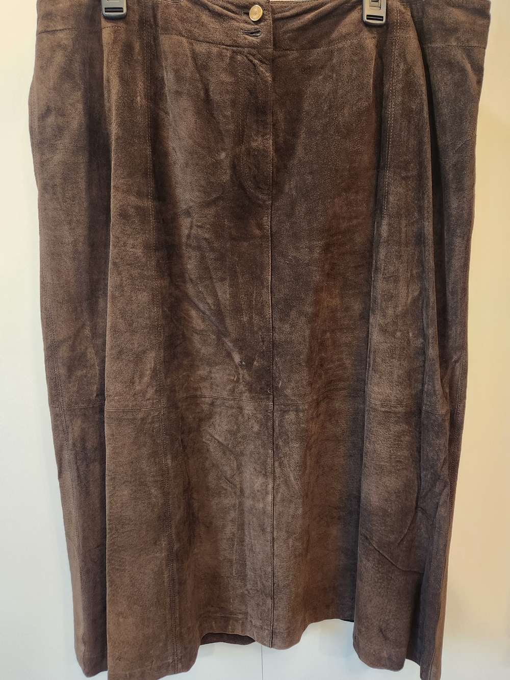 Ralph Lauren Brown Suede Midi Skirt